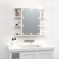 vidaXL Spiegelschrank mit LED Hochglanz-Weiß 70x16,5x60 cm vidaXL Spiegelschrank mit LED Hochglanz-Weiß 70x16,5x60 cm