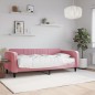 vidaXL Tagesbett mit Matratze Rosa 90x200 cm Samt vidaXL Tagesbett mit Matratze Rosa 90x200 cm Samt