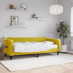 vidaXL Tagesbett mit Matratze Gelb 90x200 cm Samt