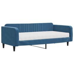 vidaXL Tagesbett mit Matratze Blau 100x200 cm Samt