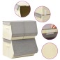 vidaXL 3-tlg. Aufbewahrungsboxen-Set Stapelbar Stoff Grau & Creme vidaXL 3-tlg. Aufbewahrungsboxen-Set Stapelbar Stoff Grau & Creme