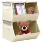 vidaXL 3-tlg. Aufbewahrungsboxen-Set Stapelbar Stoff Grau & Creme vidaXL 3-tlg. Aufbewahrungsboxen-Set Stapelbar Stoff Grau & Creme