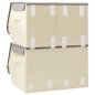 vidaXL 3-tlg. Aufbewahrungsboxen-Set Stapelbar Stoff Grau & Creme vidaXL 3-tlg. Aufbewahrungsboxen-Set Stapelbar Stoff Grau & Creme
