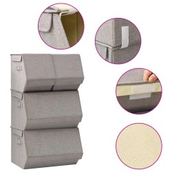 vidaXL 4-tlg. Aufbewahrungsboxen-Set Stapelbar Stoff Grau