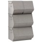 vidaXL 4-tlg. Aufbewahrungsboxen-Set Stapelbar Stoff Grau vidaXL 4-tlg. Aufbewahrungsboxen-Set Stapelbar Stoff Grau