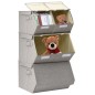 vidaXL 4-tlg. Aufbewahrungsboxen-Set Stapelbar Stoff Grau vidaXL 4-tlg. Aufbewahrungsboxen-Set Stapelbar Stoff Grau