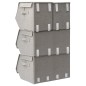 vidaXL 4-tlg. Aufbewahrungsboxen-Set Stapelbar Stoff Grau vidaXL 4-tlg. Aufbewahrungsboxen-Set Stapelbar Stoff Grau