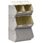 vidaXL 4-tlg. Aufbewahrungsboxen-Set Stapelbar Stoff Grau vidaXL 4-tlg. Aufbewahrungsboxen-Set Stapelbar Stoff Grau
