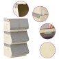 vidaXL 4-tlg. Aufbewahrungsboxen-Set Stapelbar Stoff Grau & Creme vidaXL 4-tlg. Aufbewahrungsboxen-Set Stapelbar Stoff Grau & Creme