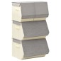 vidaXL 4-tlg. Aufbewahrungsboxen-Set Stapelbar Stoff Grau & Creme vidaXL 4-tlg. Aufbewahrungsboxen-Set Stapelbar Stoff Grau & Creme