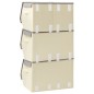 vidaXL 4-tlg. Aufbewahrungsboxen-Set Stapelbar Stoff Grau & Creme vidaXL 4-tlg. Aufbewahrungsboxen-Set Stapelbar Stoff Grau & Creme