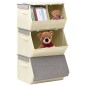 vidaXL 4-tlg. Aufbewahrungsboxen-Set Stapelbar Stoff Grau & Creme vidaXL 4-tlg. Aufbewahrungsboxen-Set Stapelbar Stoff Grau & Creme