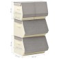 vidaXL 4-tlg. Aufbewahrungsboxen-Set Stapelbar Stoff Grau & Creme vidaXL 4-tlg. Aufbewahrungsboxen-Set Stapelbar Stoff Grau & Creme