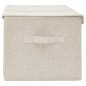 vidaXL Aufbewahrungsbox Stoff 50x30x25 cm Creme vidaXL Aufbewahrungsbox Stoff 50x30x25 cm Creme