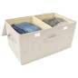 vidaXL Aufbewahrungsbox Stoff 50x30x25 cm Creme vidaXL Aufbewahrungsbox Stoff 50x30x25 cm Creme