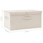 vidaXL Aufbewahrungsbox Stoff 50x30x25 cm Creme vidaXL Aufbewahrungsbox Stoff 50x30x25 cm Creme