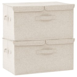 vidaXL Aufbewahrungsboxen 2 Stk. Stoff 50x30x25 cm Creme