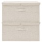 vidaXL Aufbewahrungsboxen 2 Stk. Stoff 50x30x25 cm Creme vidaXL Aufbewahrungsboxen 2 Stk. Stoff 50x30x25 cm Creme