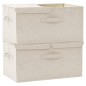 vidaXL Aufbewahrungsboxen 2 Stk. Stoff 50x30x25 cm Creme vidaXL Aufbewahrungsboxen 2 Stk. Stoff 50x30x25 cm Creme