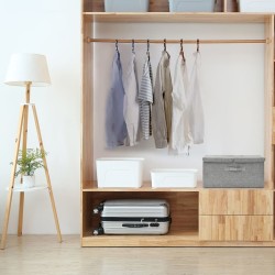 vidaXL Aufbewahrungsbox Stoff 50x30x25 cm Grau
