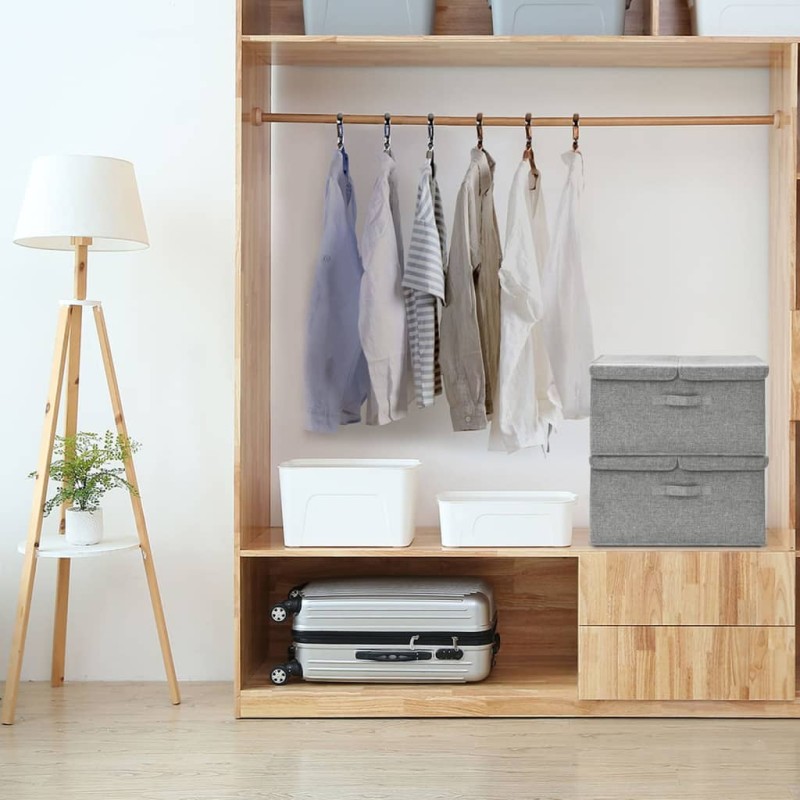 vidaXL Aufbewahrungsboxen 2 Stk. Stoff 50x30x25 cm Grau vidaXL Aufbewahrungsboxen 2 Stk. Stoff 50x30x25 cm Grau