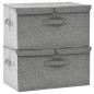vidaXL Aufbewahrungsboxen 2 Stk. Stoff 50x30x25 cm Grau vidaXL Aufbewahrungsboxen 2 Stk. Stoff 50x30x25 cm Grau