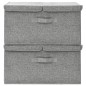 vidaXL Aufbewahrungsboxen 2 Stk. Stoff 50x30x25 cm Grau vidaXL Aufbewahrungsboxen 2 Stk. Stoff 50x30x25 cm Grau