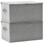 vidaXL Aufbewahrungsboxen 2 Stk. Stoff 50x30x25 cm Grau vidaXL Aufbewahrungsboxen 2 Stk. Stoff 50x30x25 cm Grau