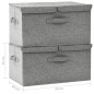 vidaXL Aufbewahrungsboxen 2 Stk. Stoff 50x30x25 cm Grau vidaXL Aufbewahrungsboxen 2 Stk. Stoff 50x30x25 cm Grau