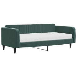 vidaXL Tagesbett mit Matratze Dunkelgrün 100x200 cm Samt