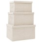 vidaXL 3-tlg. Aufbewahrungsboxen-Set Stapelbar Stoff Creme vidaXL 3-tlg. Aufbewahrungsboxen-Set Stapelbar Stoff Creme