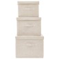vidaXL 3-tlg. Aufbewahrungsboxen-Set Stapelbar Stoff Creme vidaXL 3-tlg. Aufbewahrungsboxen-Set Stapelbar Stoff Creme
