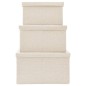 vidaXL 3-tlg. Aufbewahrungsboxen-Set Stapelbar Stoff Creme vidaXL 3-tlg. Aufbewahrungsboxen-Set Stapelbar Stoff Creme