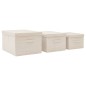 vidaXL 3-tlg. Aufbewahrungsboxen-Set Stapelbar Stoff Creme vidaXL 3-tlg. Aufbewahrungsboxen-Set Stapelbar Stoff Creme