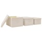 vidaXL 3-tlg. Aufbewahrungsboxen-Set Stapelbar Stoff Creme vidaXL 3-tlg. Aufbewahrungsboxen-Set Stapelbar Stoff Creme