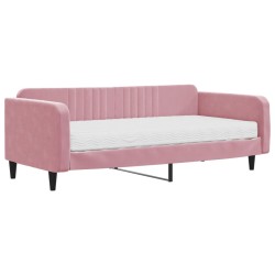 vidaXL Tagesbett mit Matratze Rosa 100x200 cm Samt
