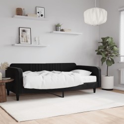 vidaXL Tagesbett mit Matratze Schwarz 100x200 cm Samt
