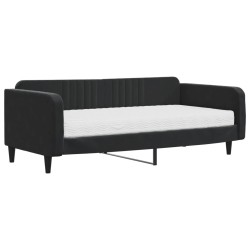 vidaXL Tagesbett mit Matratze Schwarz 100x200 cm Samt