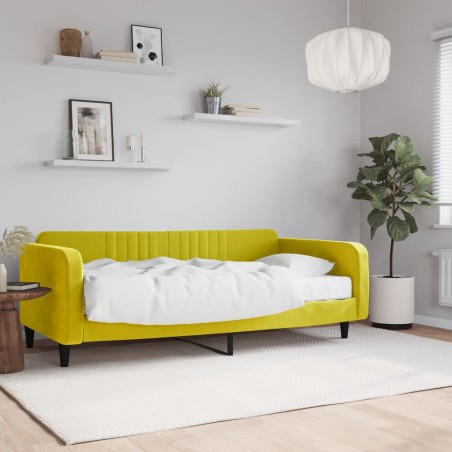 vidaXL Tagesbett mit Matratze Gelb 100x200 cm Samt