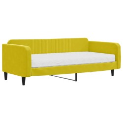 vidaXL Tagesbett mit Matratze Gelb 100x200 cm Samt