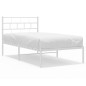 vidaXL Bettgestell mit Kopfteil Metall Weiß 80x200 cm vidaXL Bettgestell mit Kopfteil Metall Weiß 80x200 cm