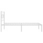 vidaXL Bettgestell mit Kopfteil Metall Weiß 80x200 cm vidaXL Bettgestell mit Kopfteil Metall Weiß 80x200 cm