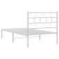 vidaXL Bettgestell mit Kopfteil Metall Weiß 80x200 cm vidaXL Bettgestell mit Kopfteil Metall Weiß 80x200 cm