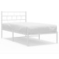 vidaXL Bettgestell mit Kopfteil Metall Weiß 100x200 cm vidaXL Bettgestell mit Kopfteil Metall Weiß 100x200 cm