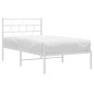 vidaXL Bettgestell mit Kopfteil Metall Weiß 100x200 cm vidaXL Bettgestell mit Kopfteil Metall Weiß 100x200 cm