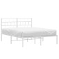 vidaXL Bettgestell mit Kopfteil Metall Weiß 135x190 cm vidaXL Bettgestell mit Kopfteil Metall Weiß 135x190 cm