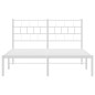 vidaXL Bettgestell mit Kopfteil Metall Weiß 140x200 cm vidaXL Bettgestell mit Kopfteil Metall Weiß 140x200 cm