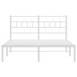 vidaXL Bettgestell mit Kopfteil Metall Weiß 150x200 cm vidaXL Bettgestell mit Kopfteil Metall Weiß 150x200 cm