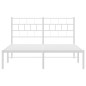 vidaXL Bettgestell mit Kopfteil Metall Weiß 160x200 cm vidaXL Bettgestell mit Kopfteil Metall Weiß 160x200 cm