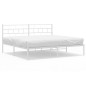 vidaXL Bettgestell mit Kopfteil Metall Weiß 183x213 cm vidaXL Bettgestell mit Kopfteil Metall Weiß 183x213 cm